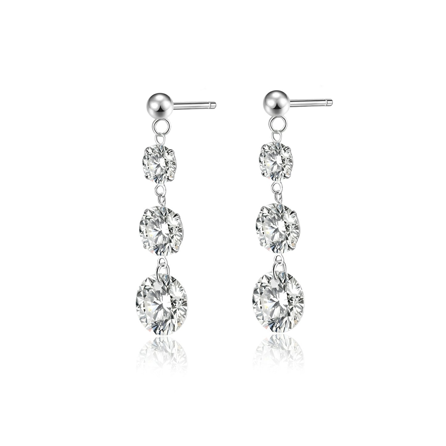 Top-quality Moissanite Luxury And Fashionable Light Luxury Jewelry Silver Stud Earrings S925 Silver Plated Platinum