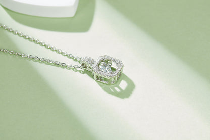 Set With Top-quality Moissanite, This Luxurious And Fashionable Light Luxury Trend Jewelry Necklace Pendant Is Made Of S925 Silver Electroplated With Platinum