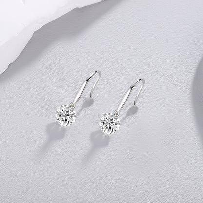 Top-quality Moissanite Luxury And Fashionable Light Luxury Jewelry Silver Stud Earrings S925 Silver Plated Platinum