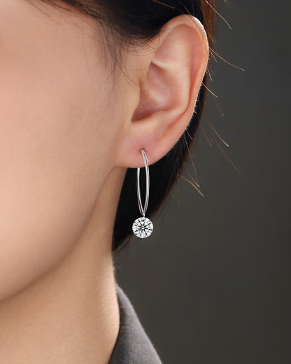 Top-quality Moissanite Luxury And Fashionable Light Luxury Jewelry Silver Stud Earrings S925 Silver Plated Platinum