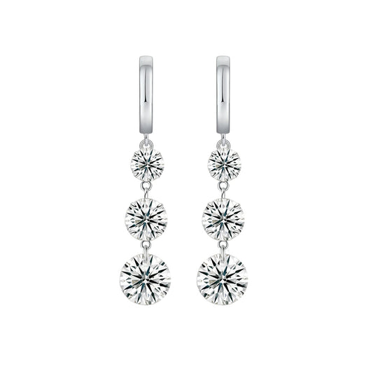 Top-quality Moissanite Luxury And Fashionable Light Luxury Jewelry Silver Stud Earrings S925 Silver Plated Platinum