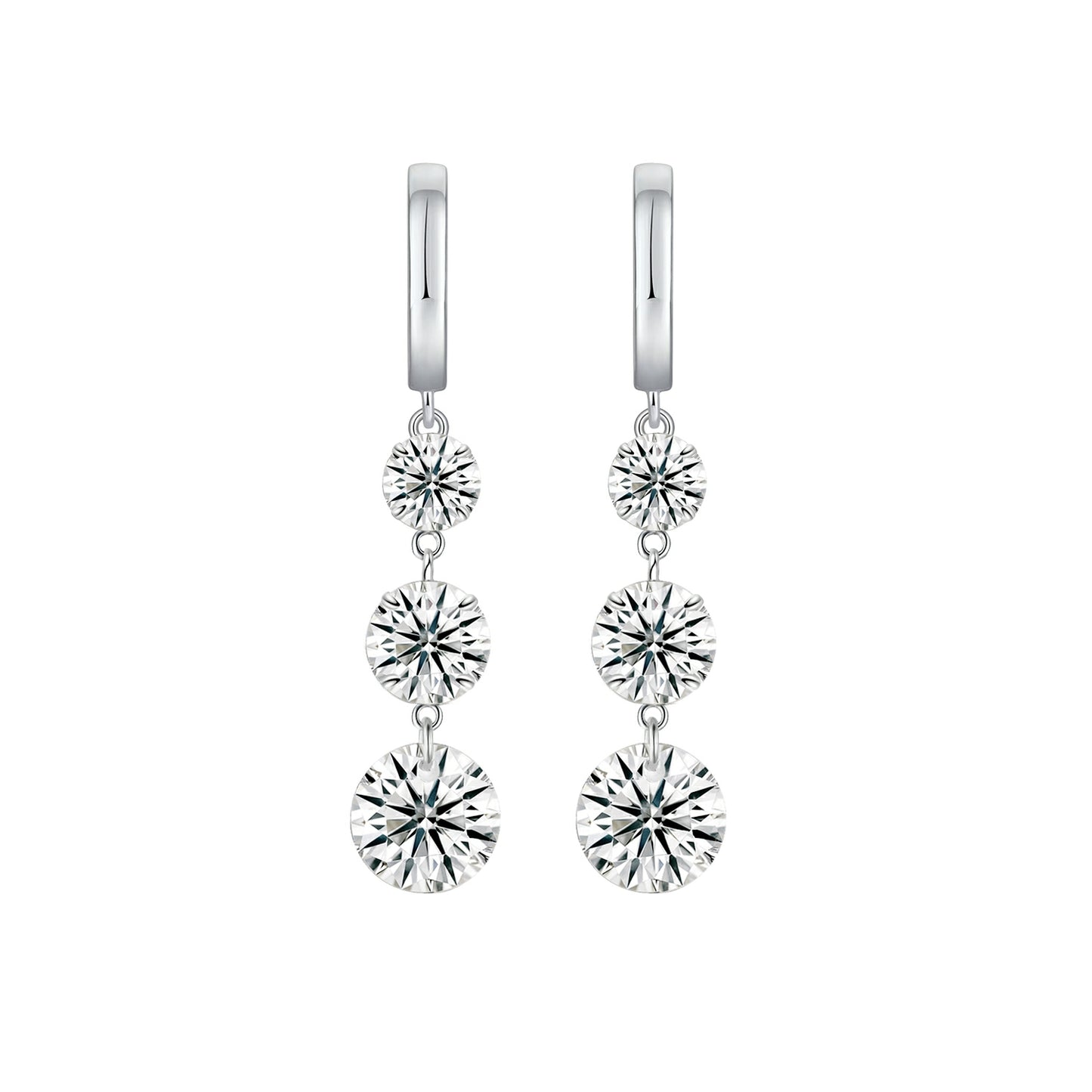Top-quality Moissanite Luxury And Fashionable Light Luxury Jewelry Silver Stud Earrings S925 Silver Plated Platinum