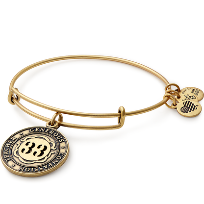 Number 33 Charm Bangle Bracelet | Teacher, Generous, and Compassion