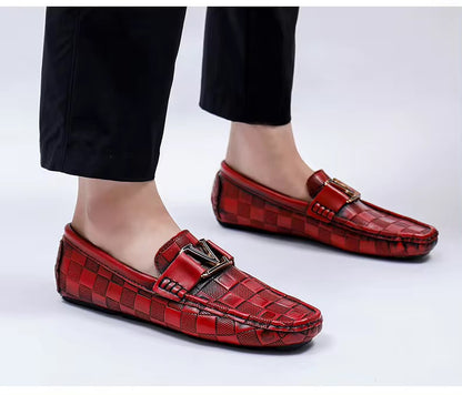 Checkered Crocodile Loafers