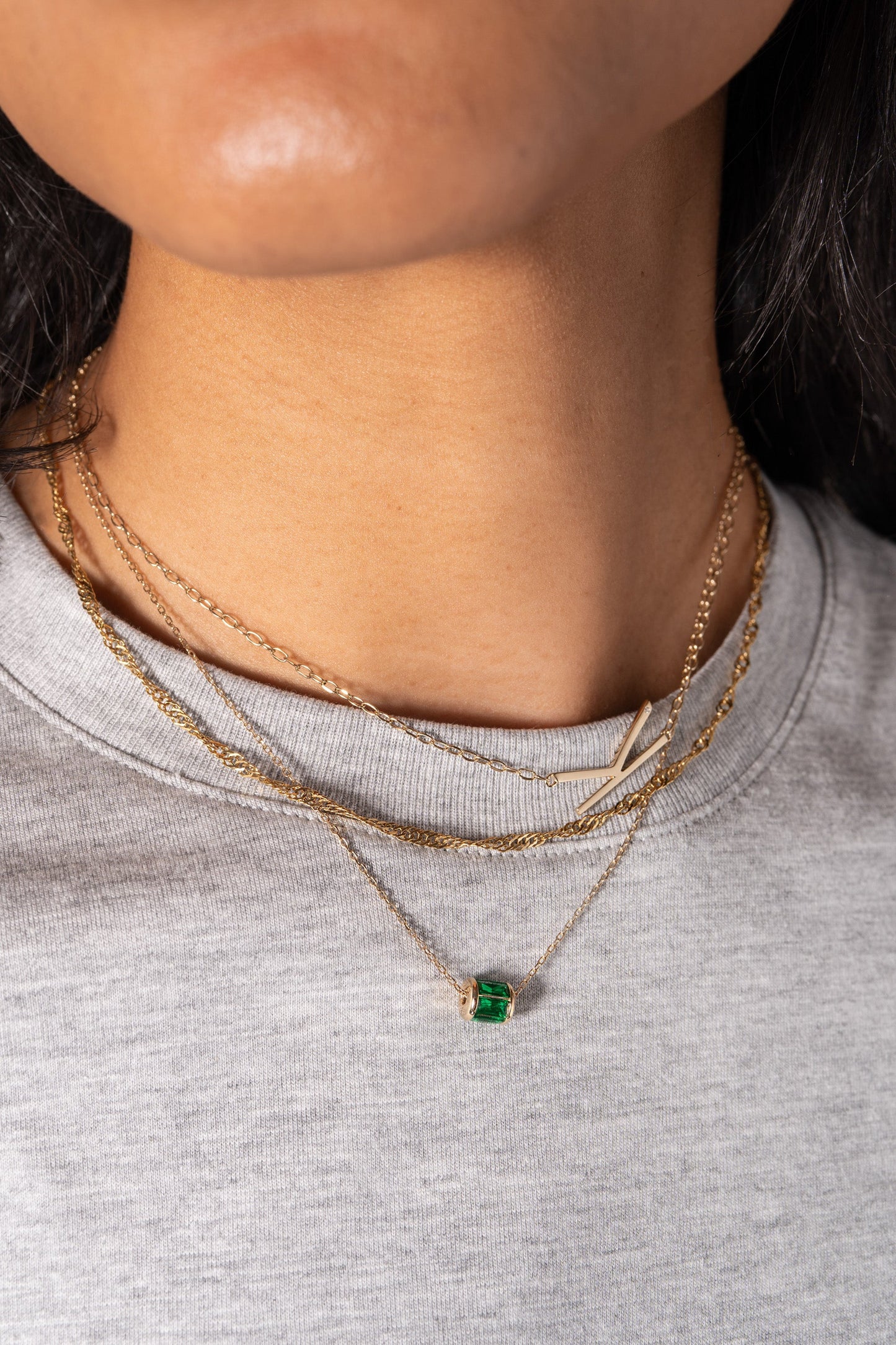 May Birthstone Precious Pendant Necklace