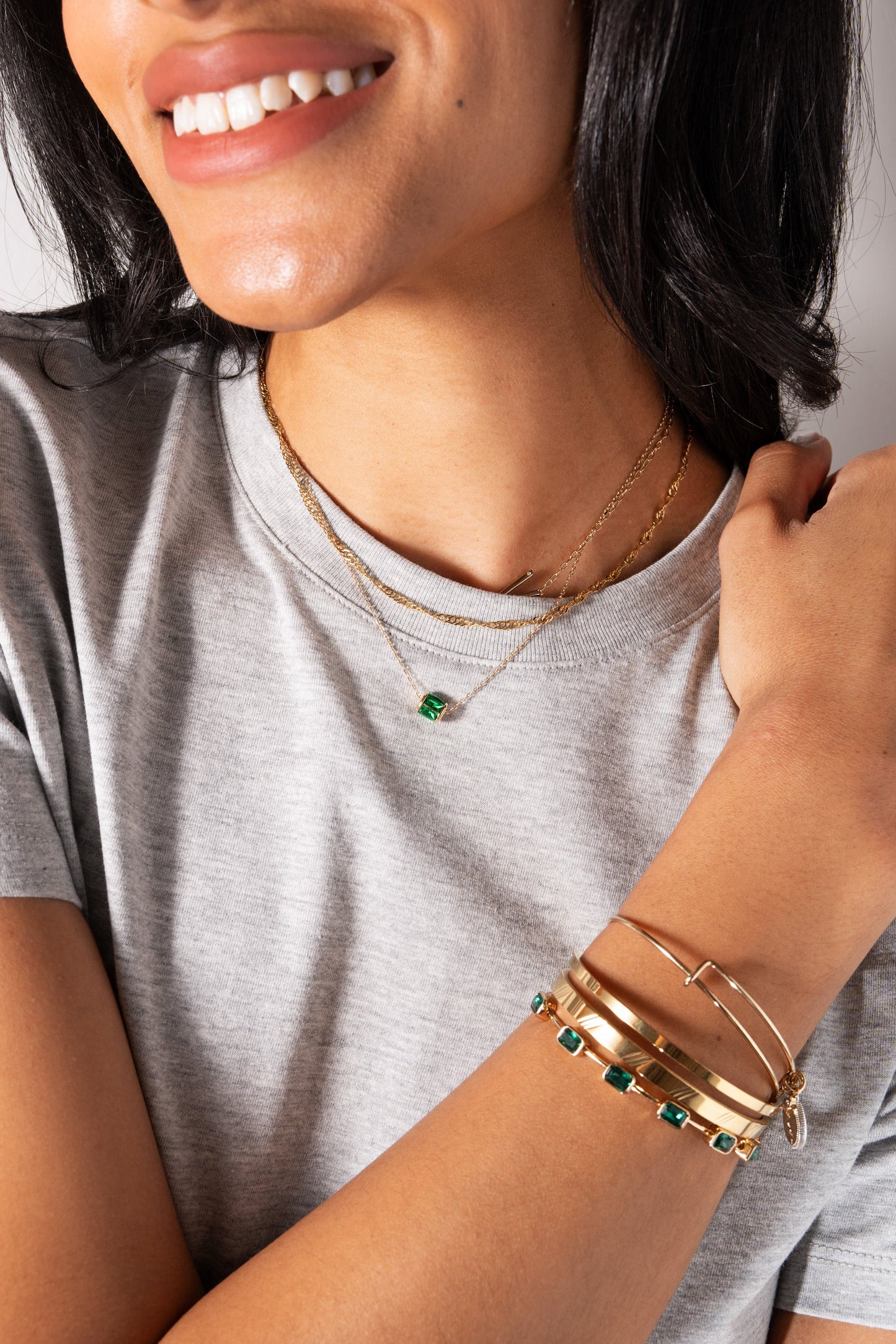 May Birthstone Precious Pendant Necklace