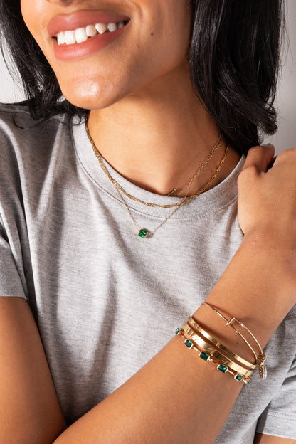 May Birthstone Precious Pendant Necklace