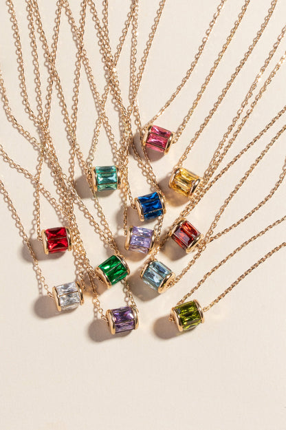 May Birthstone Precious Pendant Necklace