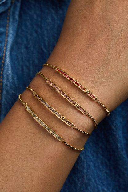 June Everyday Birthstone Pave Bolo Bracelet