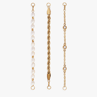 Crystal + Pearl Stranded™ Bracelet Set