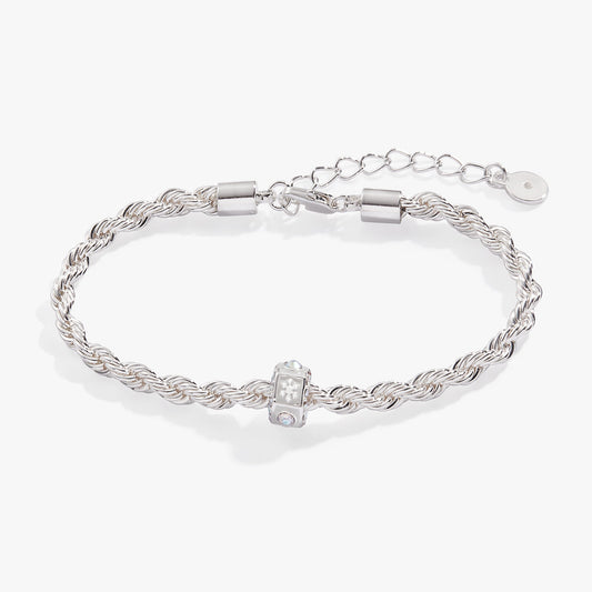 Snowflake and Crystal Chain Bracelet