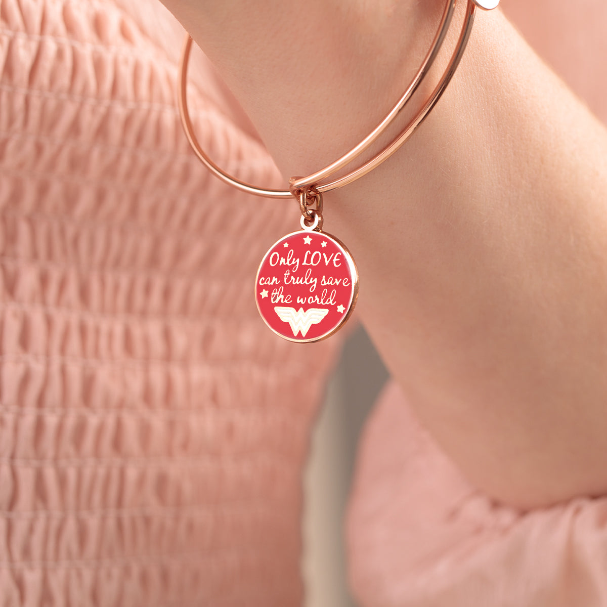 Wonder Woman™ 'Love Can Save The World' Charm Bangle