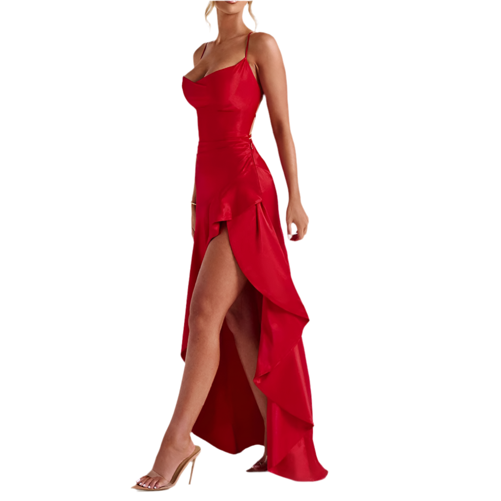 Women's Backless Ruffle Dress
