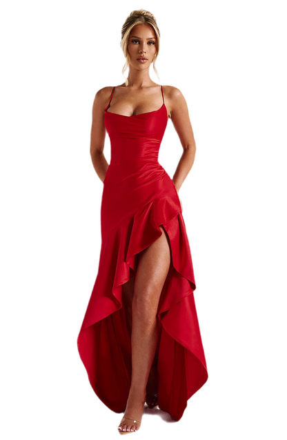 Women's Backless Ruffle Dress