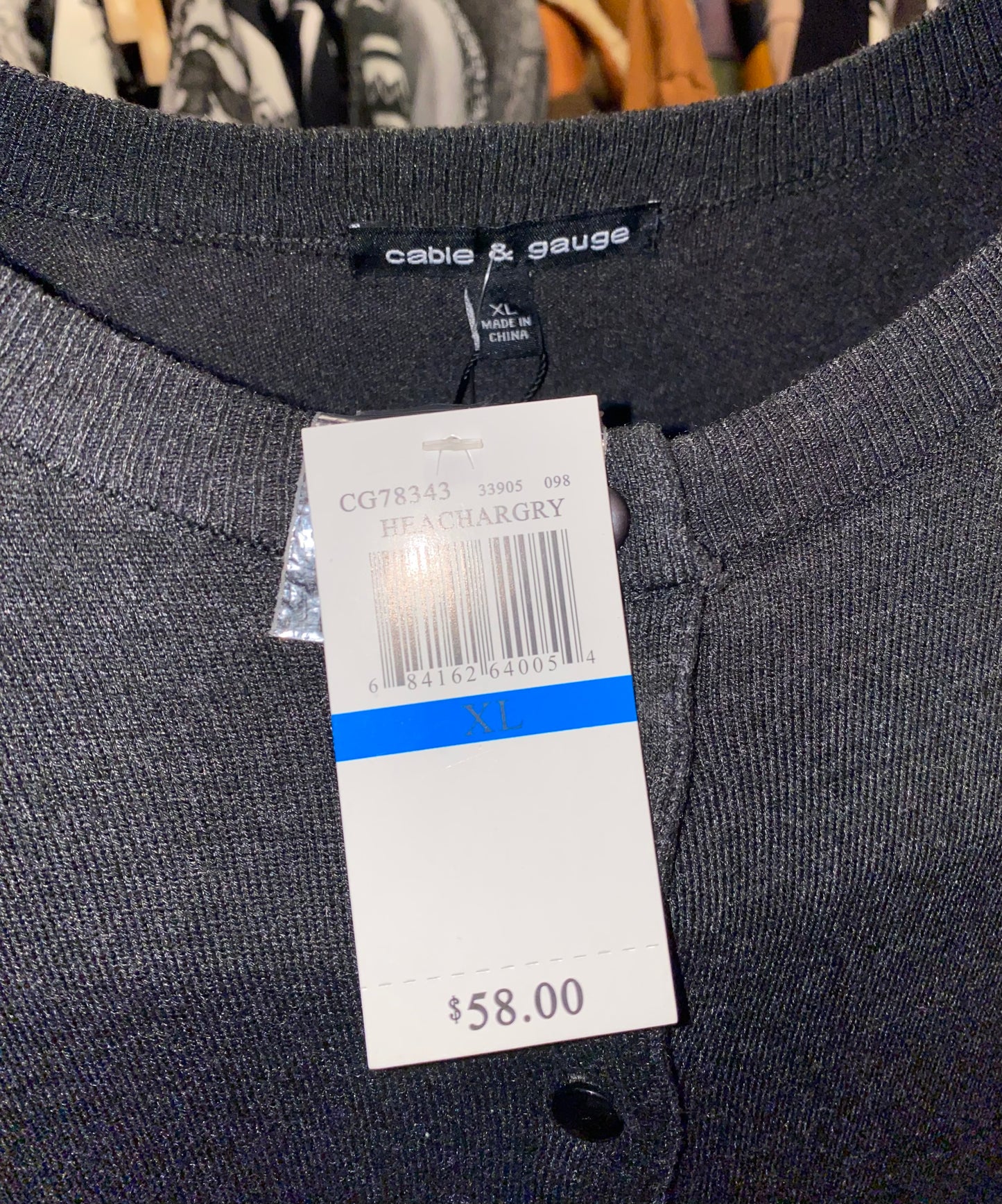 Cable & Gauge Grey Button Up Cardigan