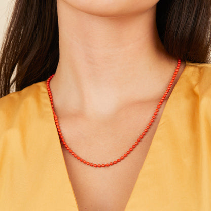 Orange Ball Chain Necklace