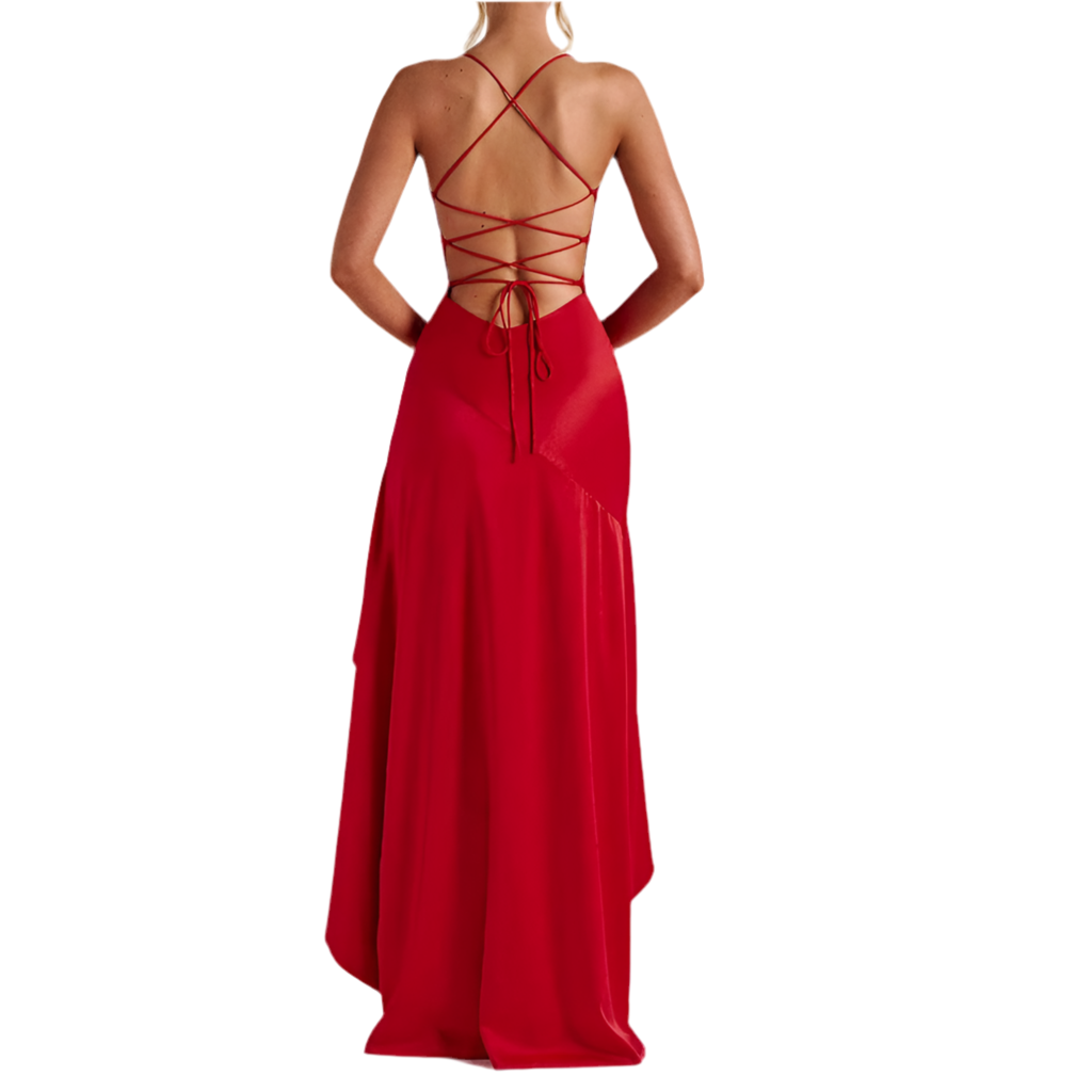Women's Backless Ruffle Dress