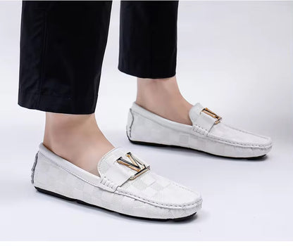 Checkered Crocodile Loafers