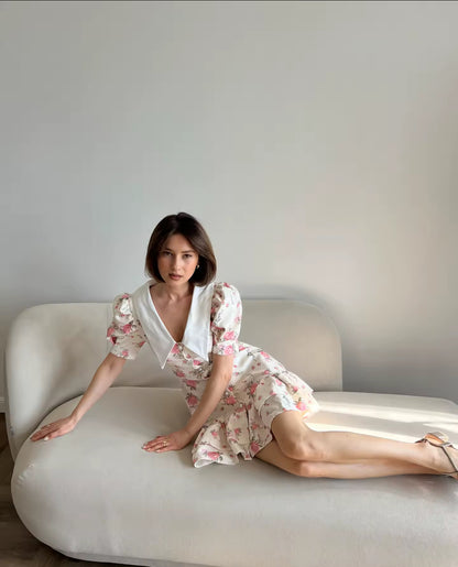 Sweet Floral Ruffle Dress