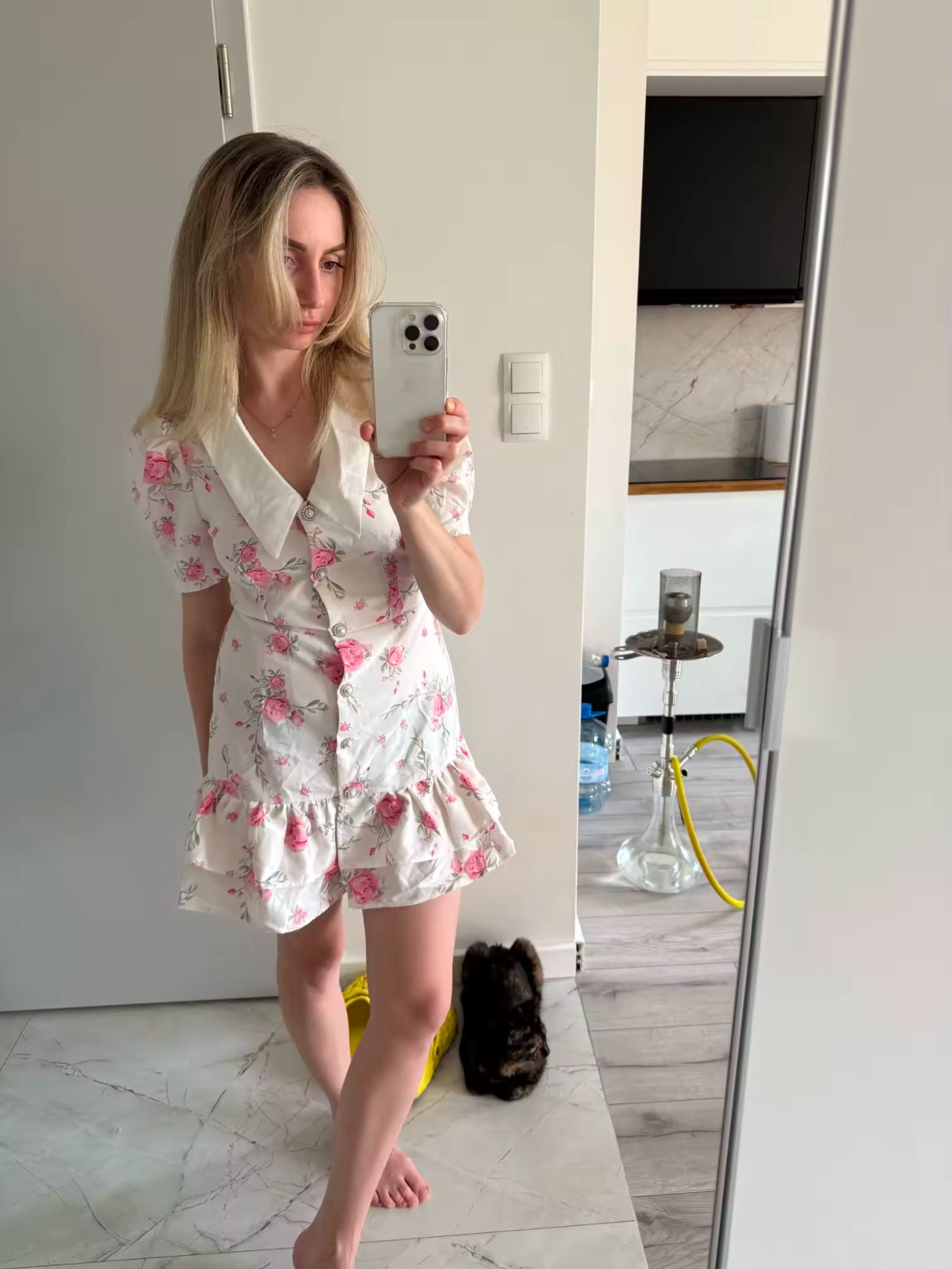 Sweet Floral Ruffle Dress