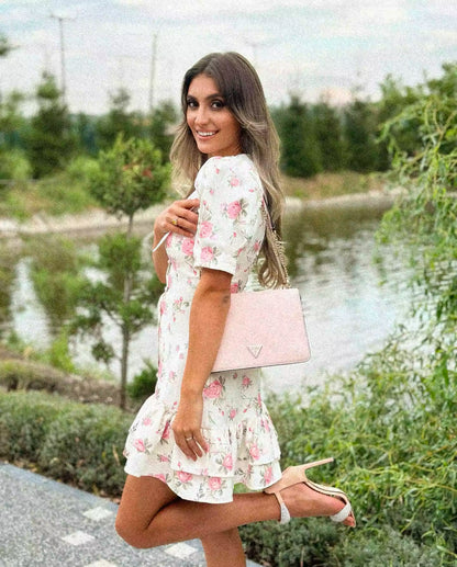 Sweet Floral Ruffle Dress