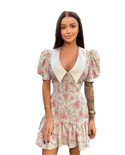 Sweet Floral Ruffle Dress