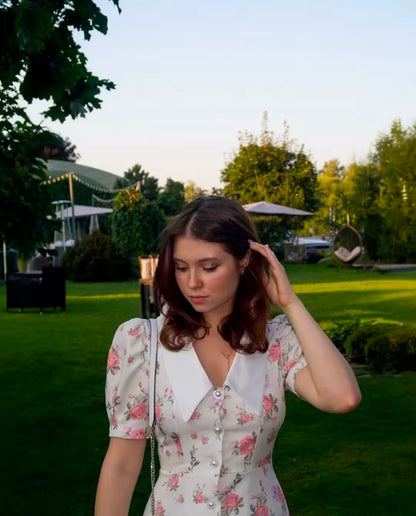 Sweet Floral Ruffle Dress