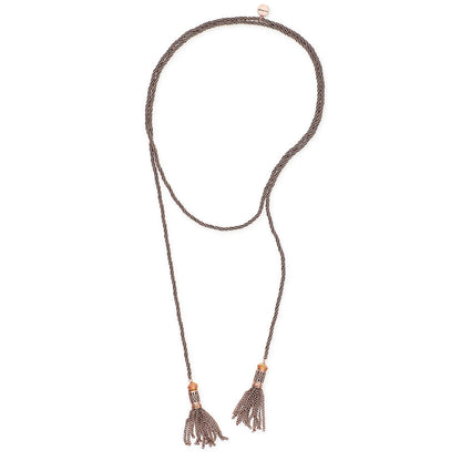 Twisted Rope Tassel Wrap Necklace