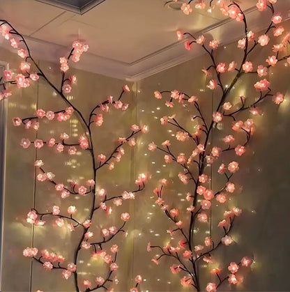 Pink & Blue Cherry Blossom Vine String Lights