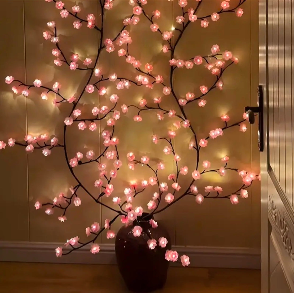 Pink & Blue Cherry Blossom Vine String Lights