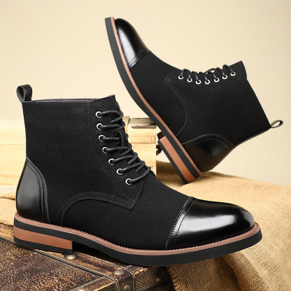 Men’s Casual Leather Martin Boots – Lace-Up Autumn Ankle Boots for Everyday Style