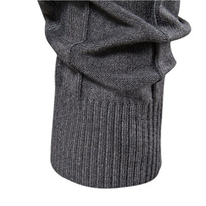Winter Slim Fit Pullovers Turtleneck Men Casual Basic Solid Color Warm Striped Sweater Mens New Fashion Sweaters Male