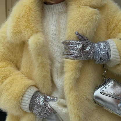 Neo Mint Women Winter 2024 High Quality Luxury Faux Fur Coat Thicken Warm Overcoat Outerwear Hot Girls Solid Long Fox Fur Jacket