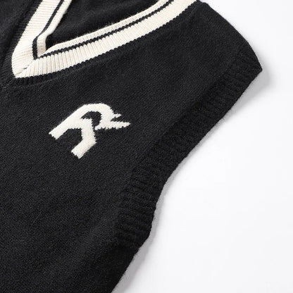 Autumn plus size casual sweater 7XL 6XL 5XL 4XL fashion new men's Japanese college style V-neck loose pullover sweater vest.