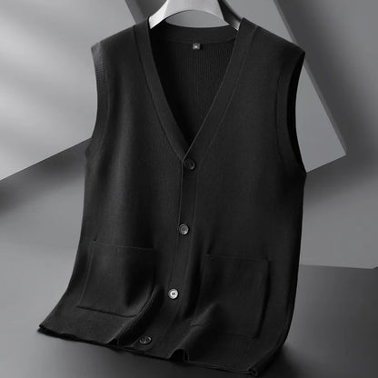 New Arrival Fashion Suepr Large Autumn Men's V-Neck Knitted Cardigan Vest Fashion Sweater Plus Size XL 2XL 3XL 4XL 5XL 6XL 7XL