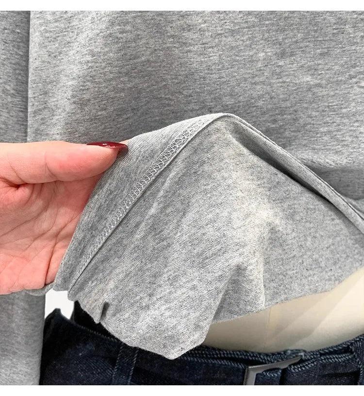 One Shoulder Cotton Slant Shoulder Long Sleeve Women's Clothing Style Interior Wide Truffle Shoulder Base Autumn Winter Shirt