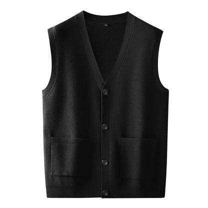 New Arrival Fashion Suepr Large Autumn Men's V-Neck Knitted Cardigan Vest Fashion Sweater Plus Size XL 2XL 3XL 4XL 5XL 6XL 7XL