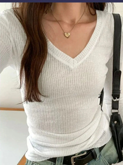 Women Long Sleeve T Shirt Thin Perspective Summer Solid Slim Casual Shirts Female Pullovers Basic Tee Y2k Clothes Streetwear Top