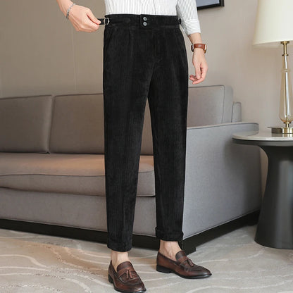 2025 New Light Luxury Chenille Neapolitan High Waist  Casual Pants for Men, Premium Feeling Slim Fit  Mens Dress Pants