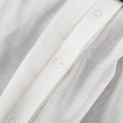 Bornladies Autumn Women's Fashionable Loose Collared Shirt Office Lady Solid Color Versatile Flare sleeve Top Long Sleeved Shirt