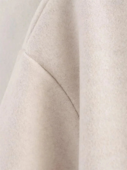 Ladies Fashion Autumn Winter Jacket Women Retro Round Neck Long Sleeve Elastic Hem Zipper Soft Bomber Jacket Women Coat Female