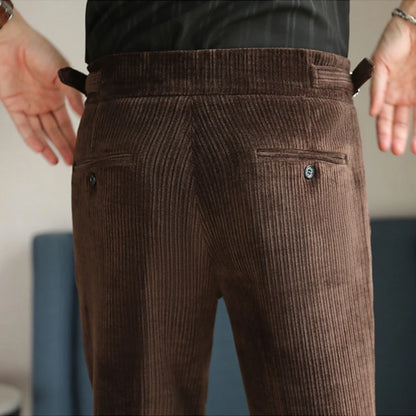 2025 New Light Luxury Chenille Neapolitan High Waist  Casual Pants for Men, Premium Feeling Slim Fit  Mens Dress Pants