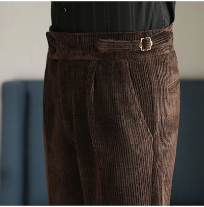 2025 New Light Luxury Chenille Neapolitan High Waist  Casual Pants for Men, Premium Feeling Slim Fit  Mens Dress Pants