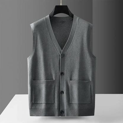 New Arrival Fashion Suepr Large Autumn Men's V-Neck Knitted Cardigan Vest Fashion Sweater Plus Size XL 2XL 3XL 4XL 5XL 6XL 7XL