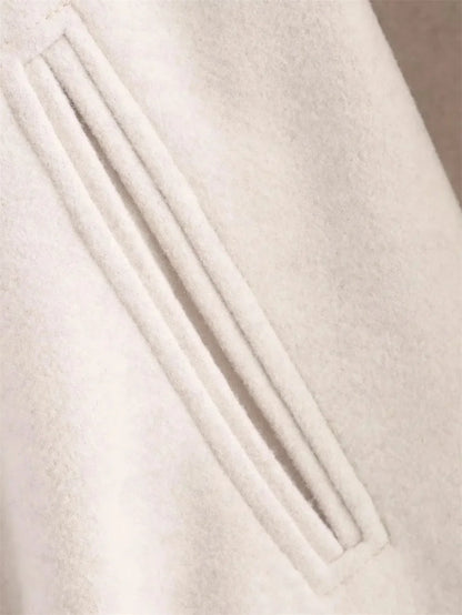 Ladies Fashion Autumn Winter Jacket Women Retro Round Neck Long Sleeve Elastic Hem Zipper Soft Bomber Jacket Women Coat Female