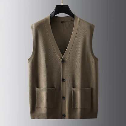 New Arrival Fashion Suepr Large Autumn Men's V-Neck Knitted Cardigan Vest Fashion Sweater Plus Size XL 2XL 3XL 4XL 5XL 6XL 7XL