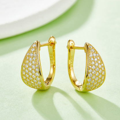 Top-quality Moissanite Luxury And Fashionable Light Luxury Jewelry Silver Stud Earrings S925 Silver Plated Platinum