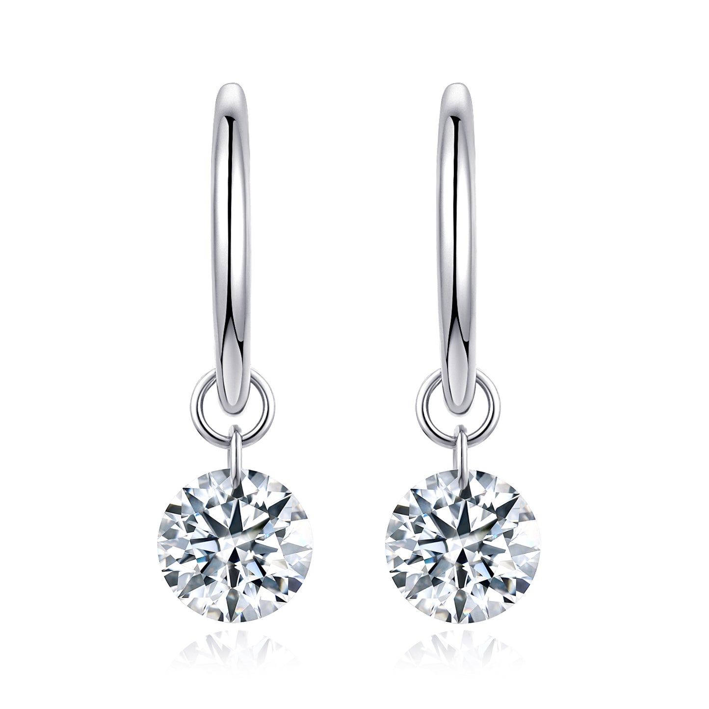 Top-quality Moissanite Luxury And Fashionable Light Luxury Jewelry Silver Stud Earrings S925 Silver Plated Platinum
