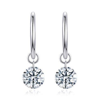 Top-quality Moissanite Luxury And Fashionable Light Luxury Jewelry Silver Stud Earrings S925 Silver Plated Platinum