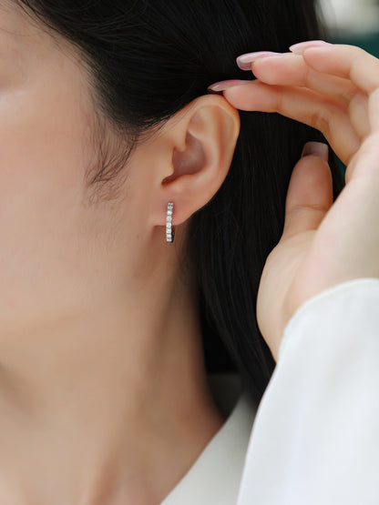 Top-quality Moissanite Luxury And Fashionable Light Luxury Jewelry Silver Stud Earrings S925 Silver Plated Platinum